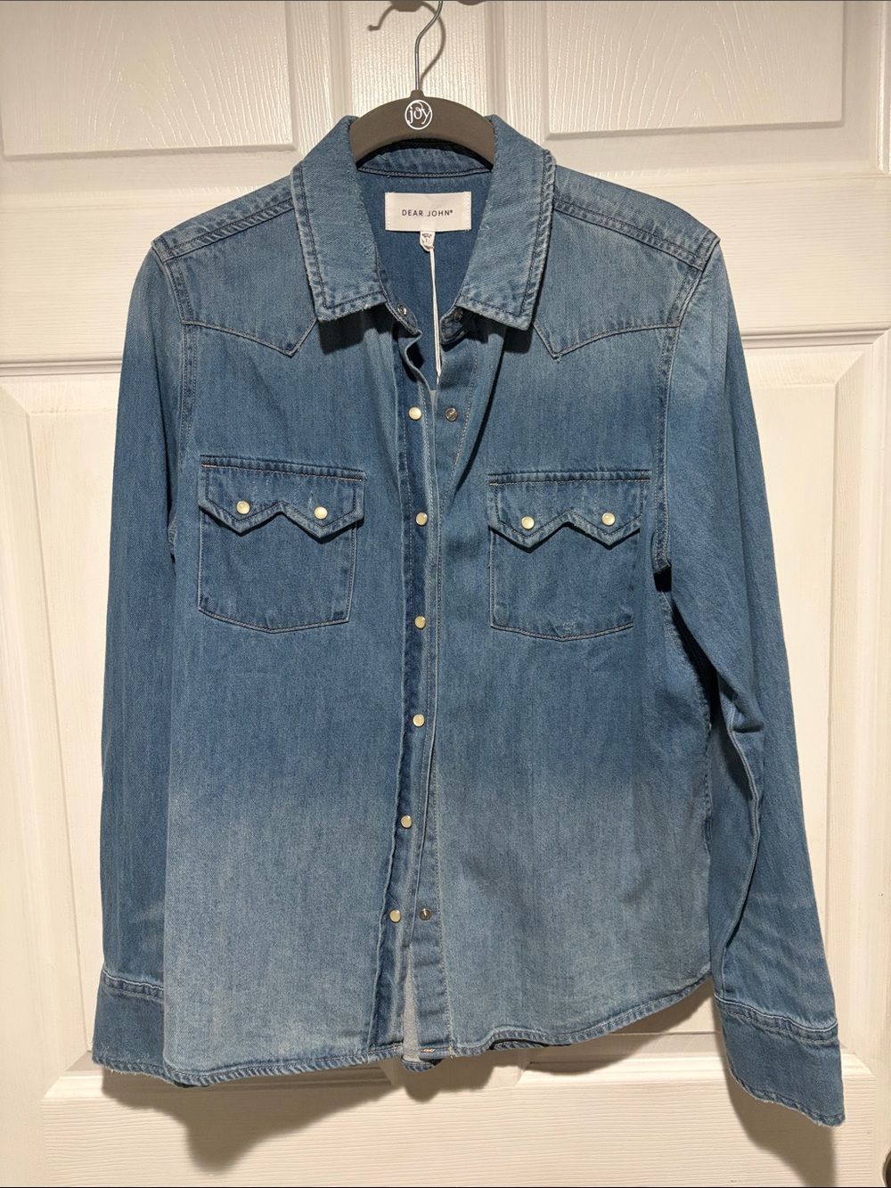 Dear John Women’s Medium Blue Denim Western Button-Down Shirt